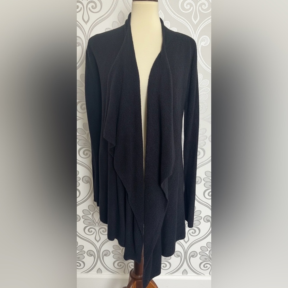 Barefoot Dreams CozyChic Lite Waterfall Cozy Black Cardigan Size Medium